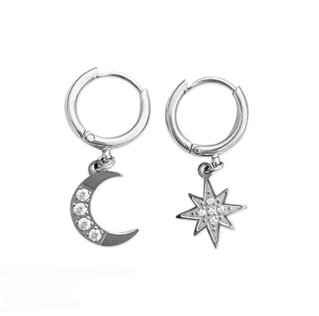Moon and Star Earrings