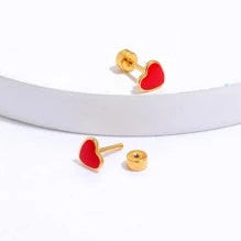 Red Heart Studs