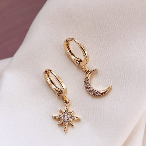 Moon and Star Earrings