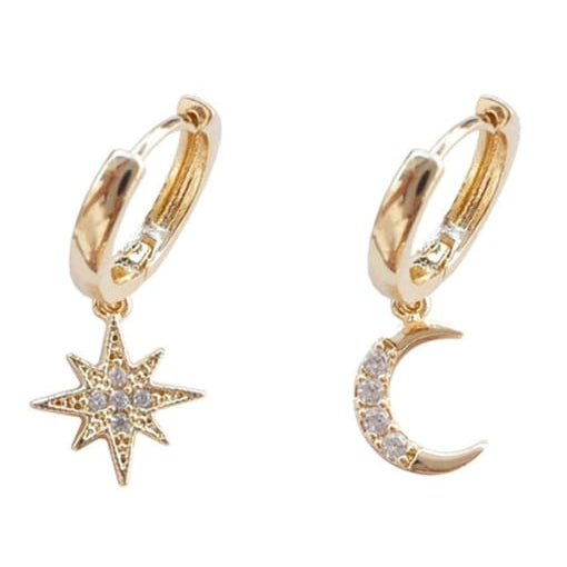 Moon and Star Earrings